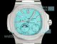3K Factory Luxury Clone Patek Philippe Nautilus 5712 Tiffany Blue Stainless Steel Moon Phase Watch (3)_th.jpg